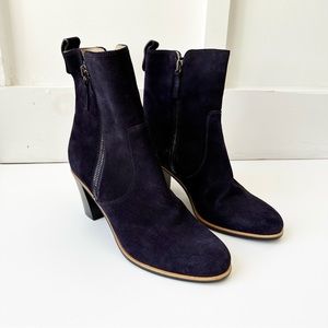 LONGCHAMP purple suede boots